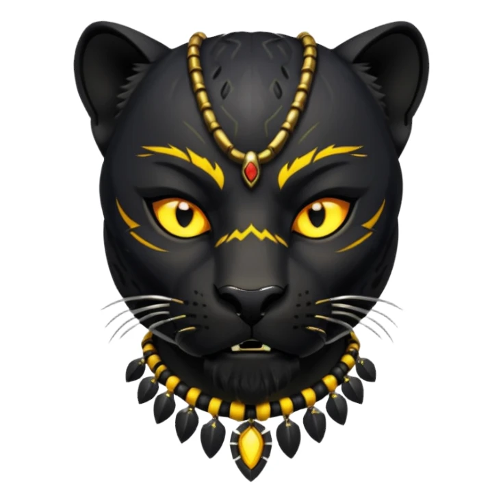 Black panther aggressive just the face and the necklace sticker