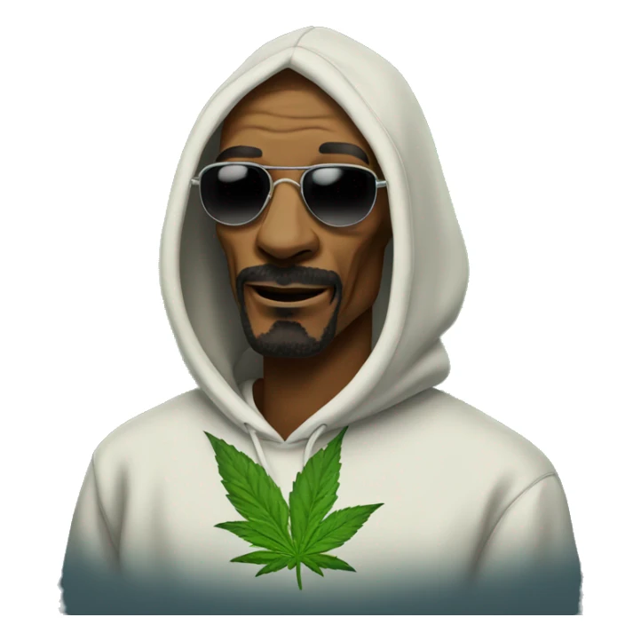 Snoop dogg with a weed hoodie sticker