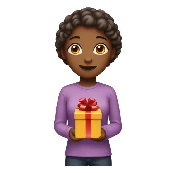 girl with a gift in her hands sticker