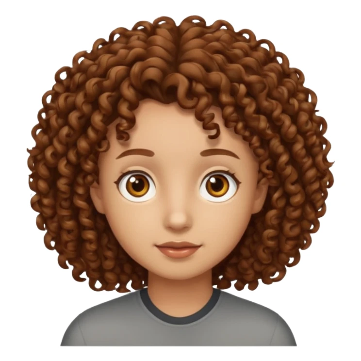 Nano con capelli ricci marroni, occhi marroni sticker