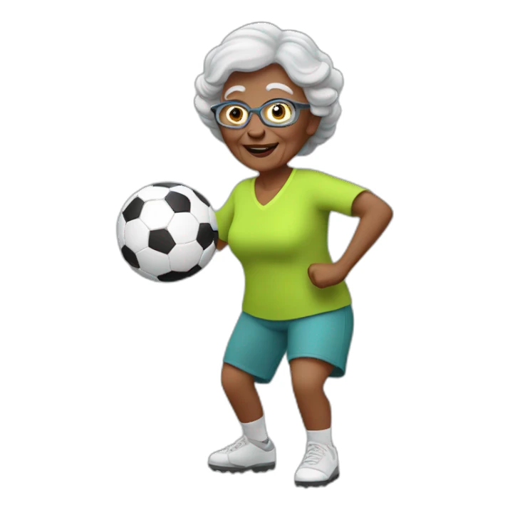Granny playing football sticker