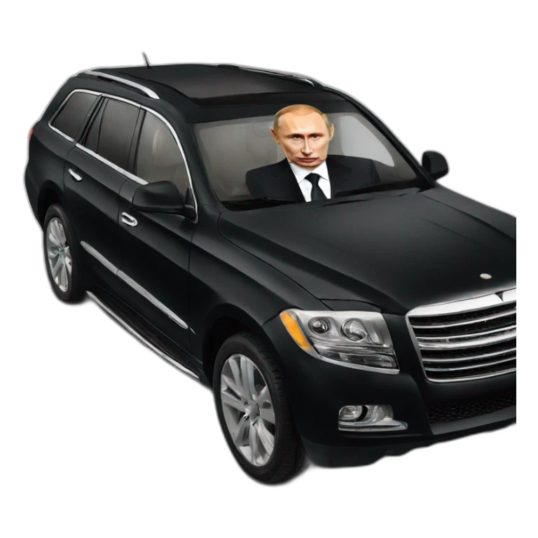 vladimir putin is driving a big black car sticker