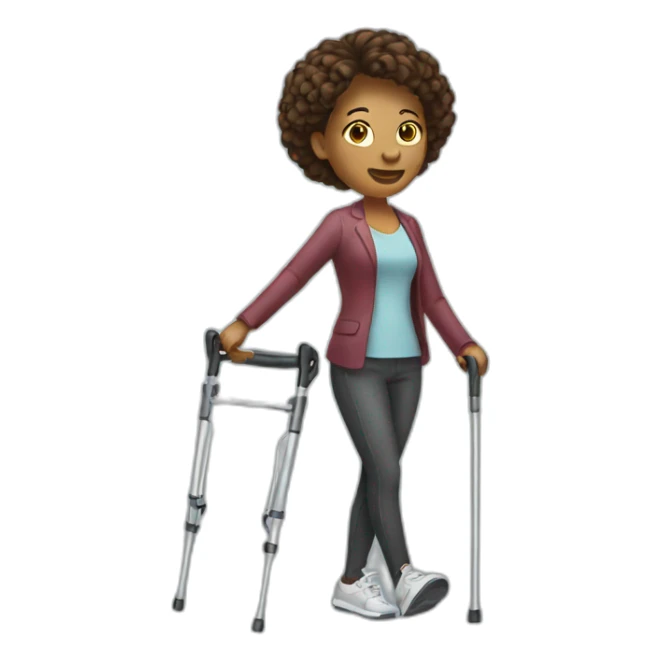 Woman on crutches sticker