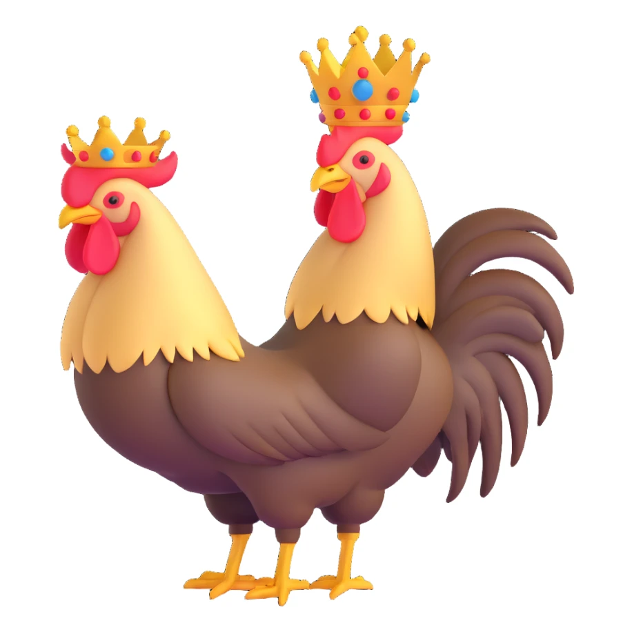 rooster with a golden crown sticker