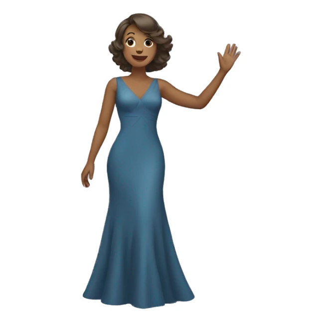 woman in dress waving sticker