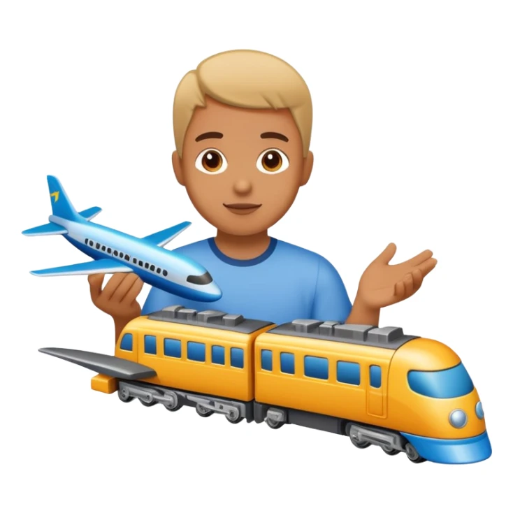 person that plays with trains and airplane sticker