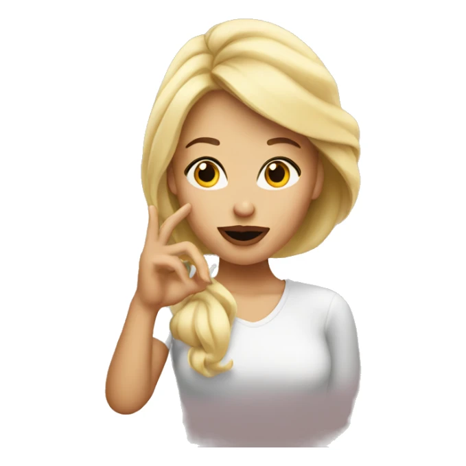 Blond woman blowing a kiss sticker