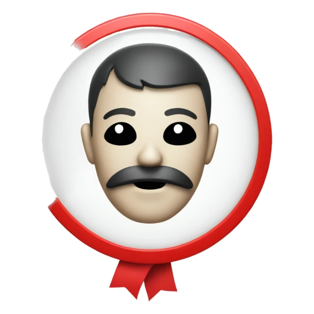 Danger sign with red ribbon on head sticker