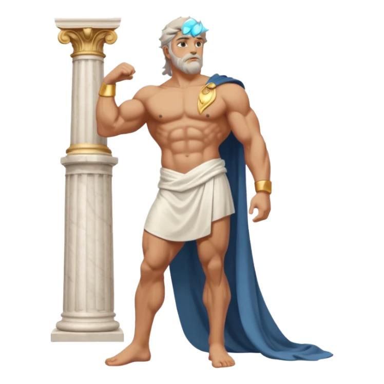 Zeus, whole body, leaning against sticker