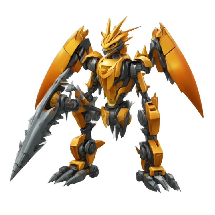 mechanical spiky Medabot-raptor-dragon-Bionicle-mecha full body sticker