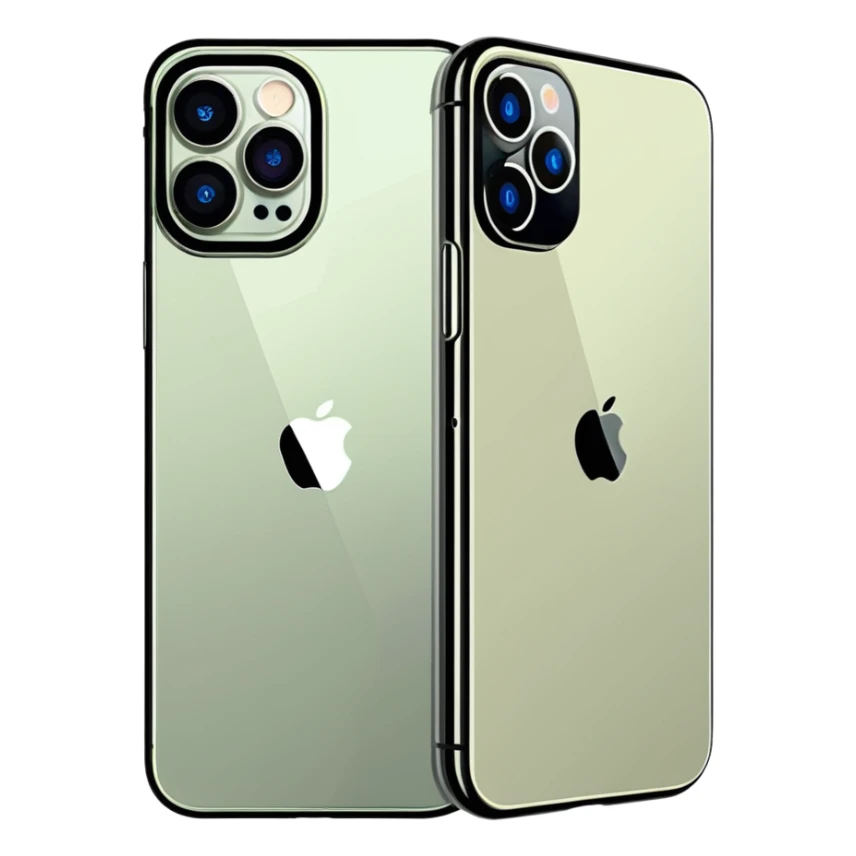 iPhone 15 Pro in natural titanium color with action button and triple camera sticker