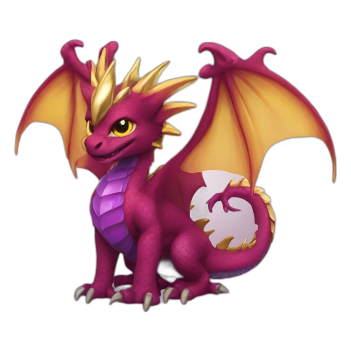 burgundy dragon with gold wings one amethyst eye and a citrin other sticker