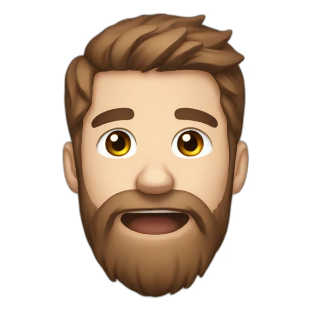 crying male streamer,brown hair, all about beard sticker