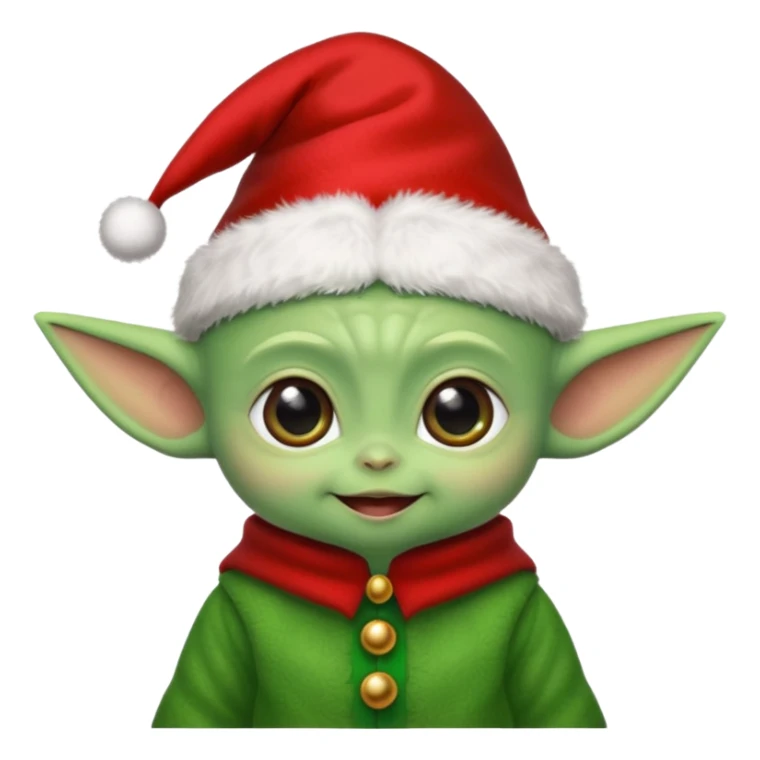 Baby joda con cappello da elfo di natale sticker