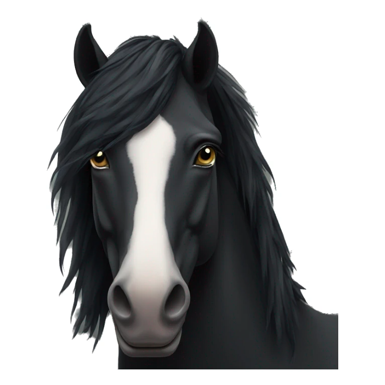 face of black horse with a small star on it's forehead sticker