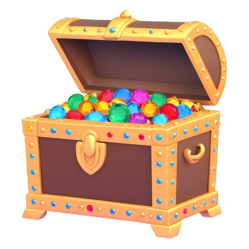 ornate treasure chest with gold and gems sticker