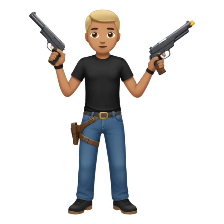 Guy holding a gun sagging his pants like a gangster sticker
