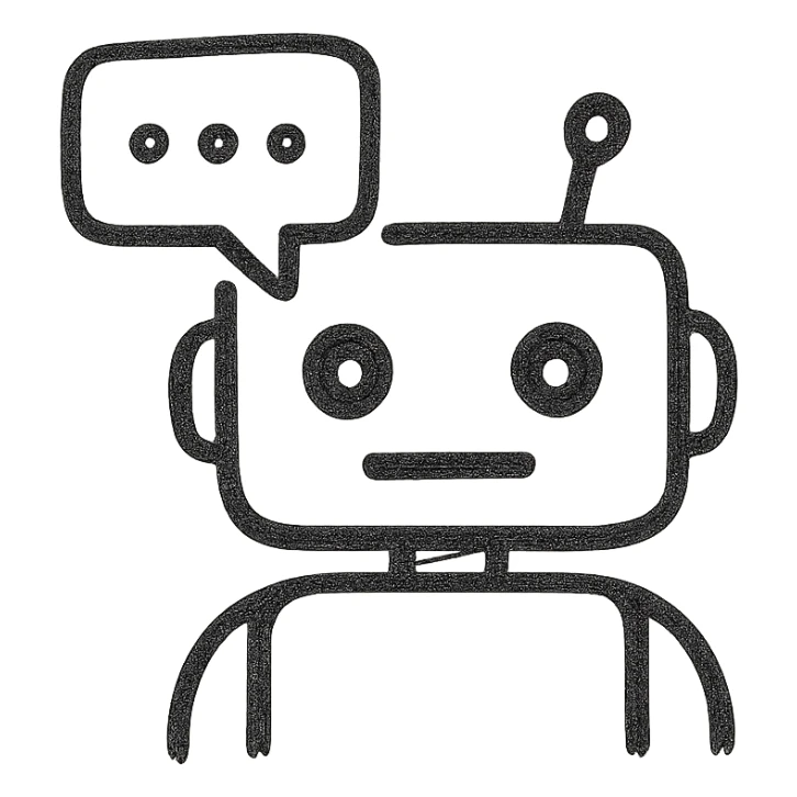 A green chat bot sticker