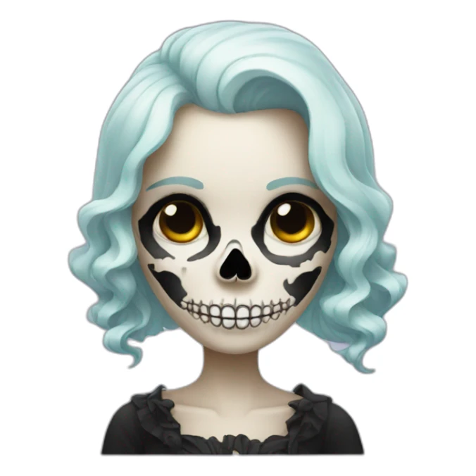 lady skull sticker