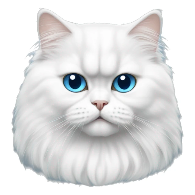 White Persian cat, blue eyes, Persian exotic cat, round cat sticker