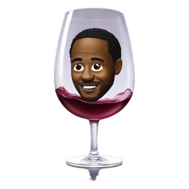 Kendrick Lamar floating in a glass of wine sticker