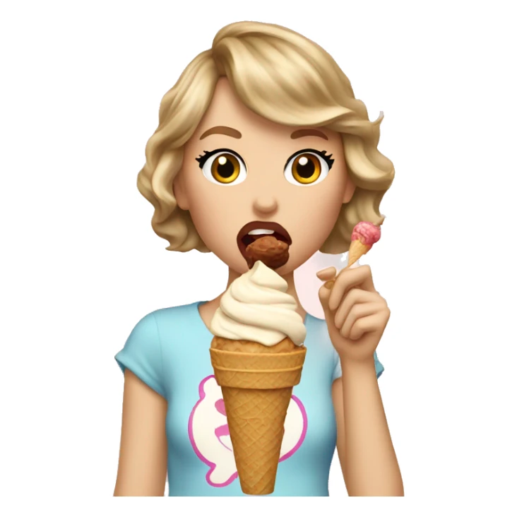 Taylor Swift eating ice cream sticker