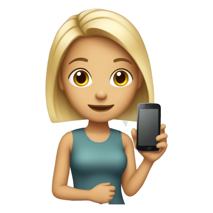 Girl with phone sticker