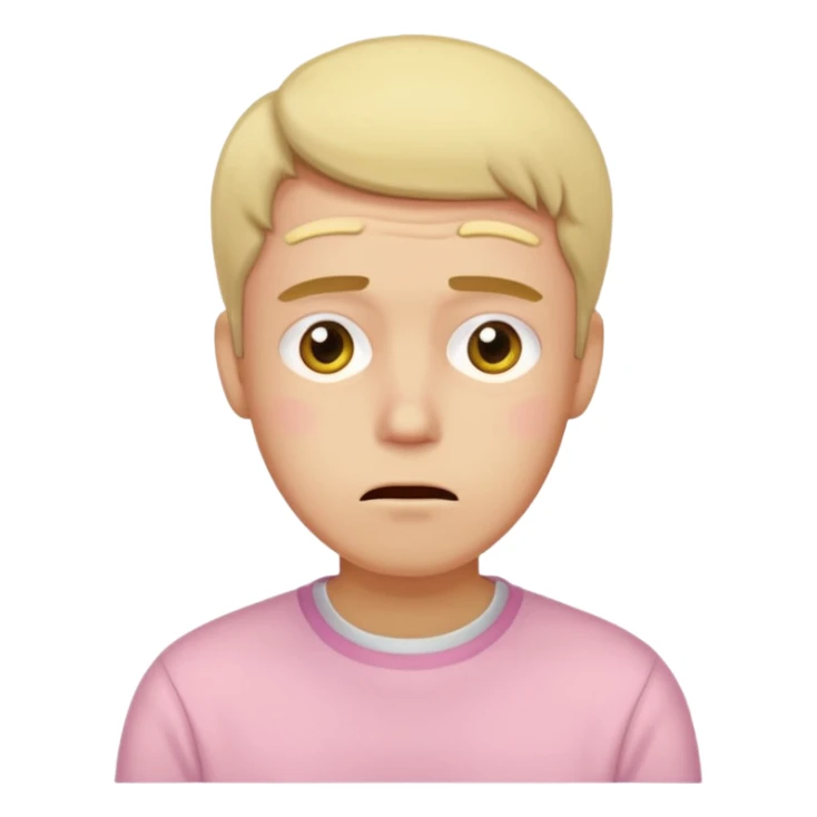 the embarrassed man in soft pink, beige and yellow pastel colors sticker