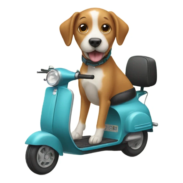 Dog riding a scooter sticker