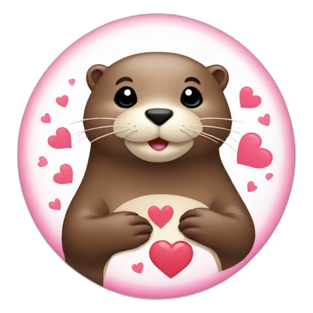 otter-in-love-with-hearts-around sticker