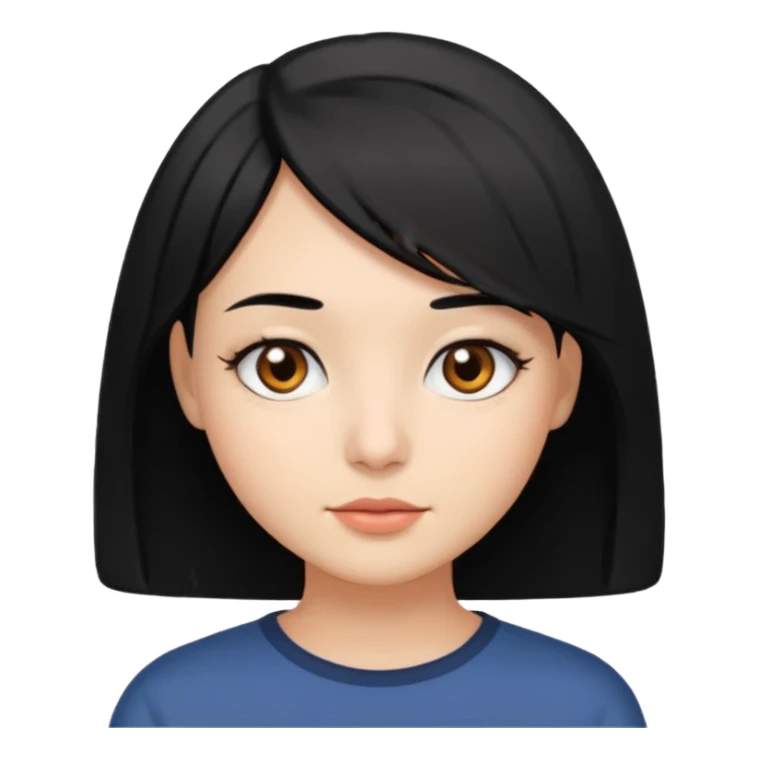 chica con pelo  negro y media melena y ojos castaños sticker