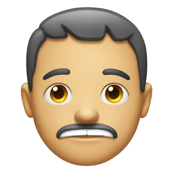 Male emoji with messed up face sticker