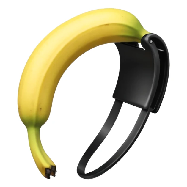 a curved, banana-shaped hair accessory with teeth on both sides that hinge together, designed to secure hair in a vertical ponytail or "banana curl" style sticker