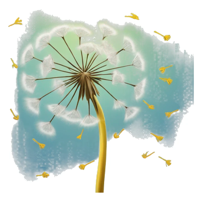 dandelion seeds blew off by wind turning into a batch of birds sticker