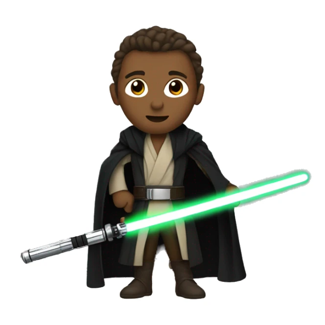 Jedi with lightsaber and black Coat flying sticker