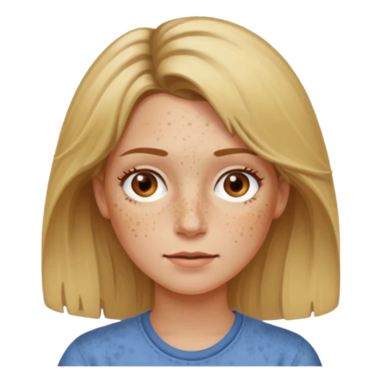 Dirty blonde hair girl with middle aged sticker