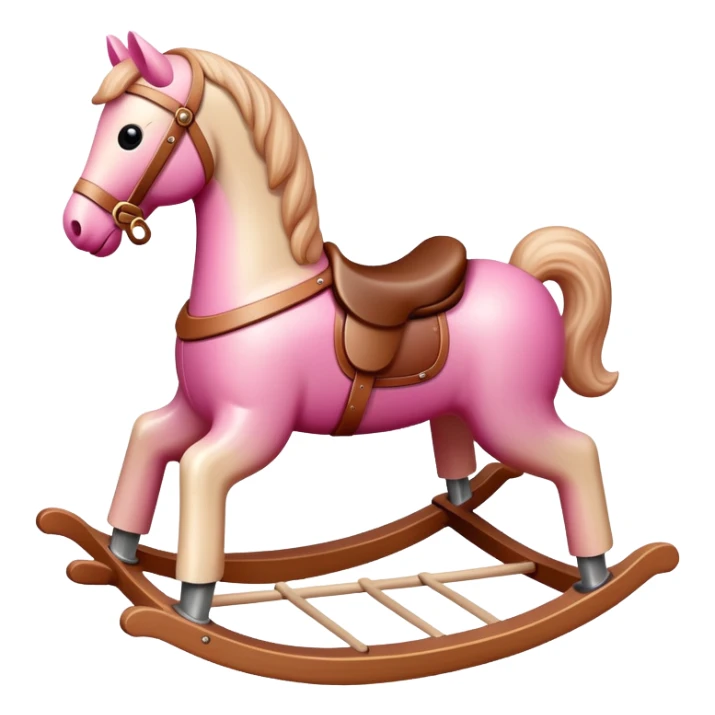 Rocking horse toy with gradient from pink to beige sticker