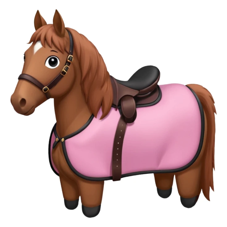 Rózsaszín nyeregalátétes ló sticker