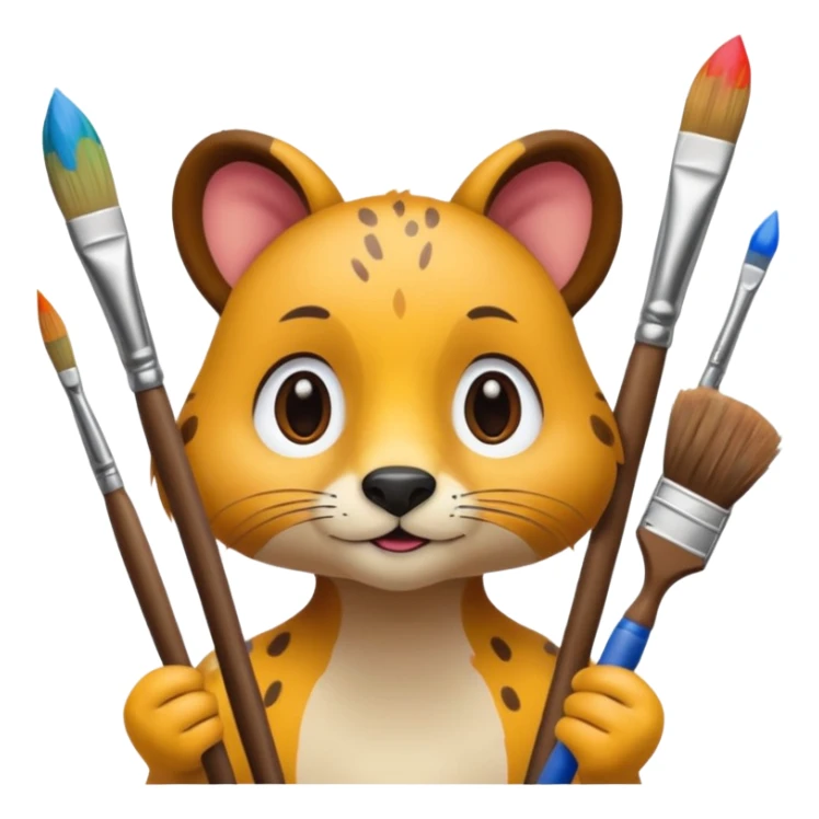 aniamls as painyer sticker