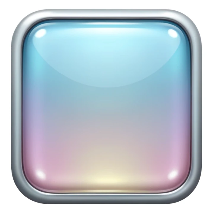 Sparkly glossy Pastel silver glass square sticker