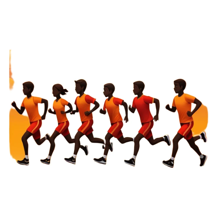 A group of people running into the sunset sticker