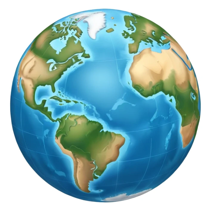 Earth globe showing continents and oceans sticker