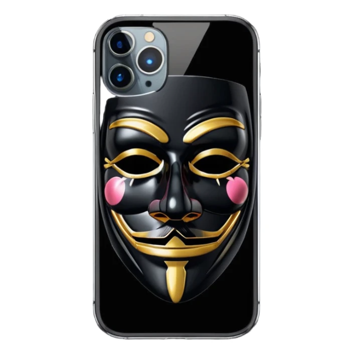 guy fawkes mask black  iphone 16 pro sticker