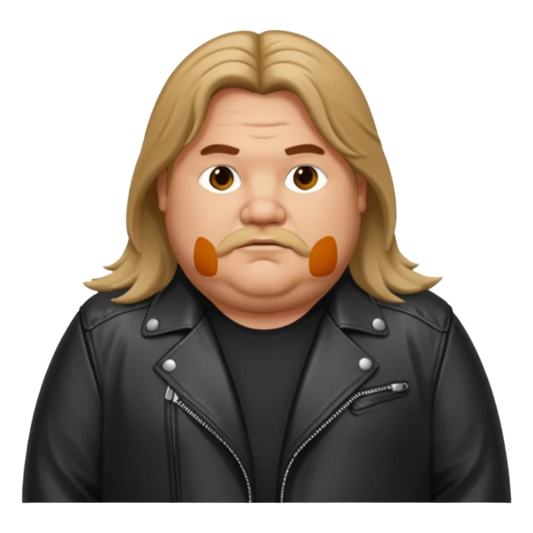 Long hair fat men in leather jacket sticker