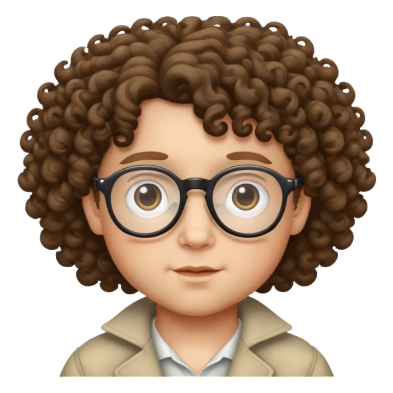 BAMBINO CON OCCHIALI CAPELLI RICCI  sticker