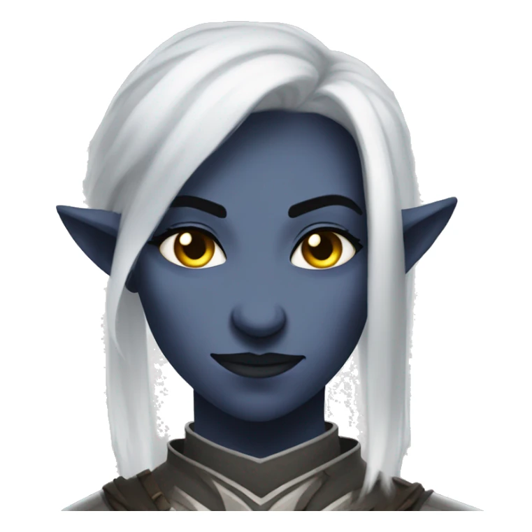 Female drow paladin smirking angry grin sticker