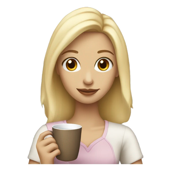 blonde girl holding a cup of tea sticker