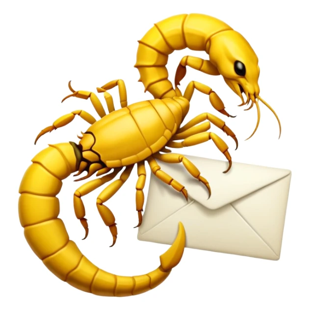 Scorpion holding letter A sticker