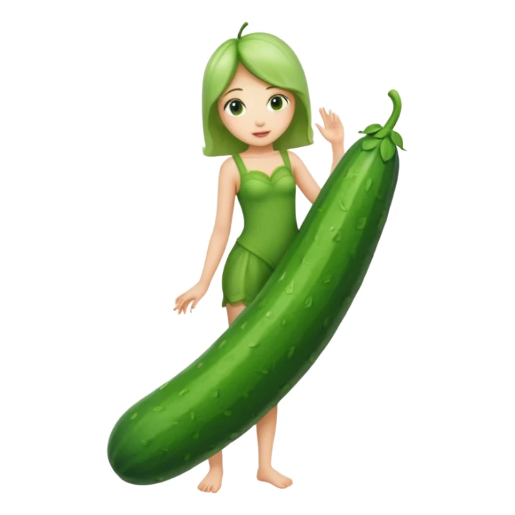 Cucumber girl full body sticker