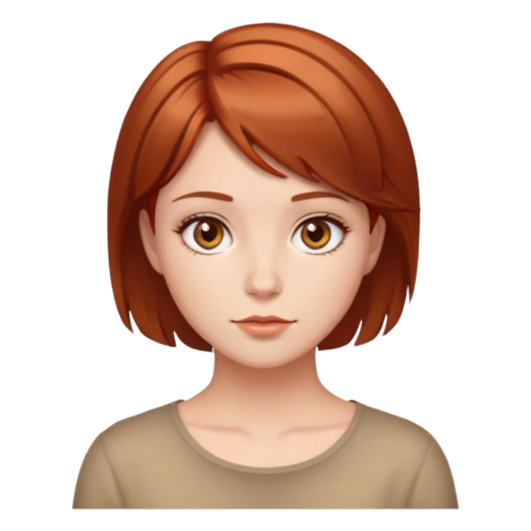 A girl with reddish brown short hair and Hazel eyes sticker